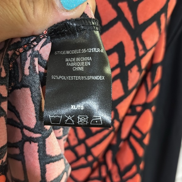 Beechers Brook peach and black color, mini Dress with belt size extra large - Picture 10 of 11